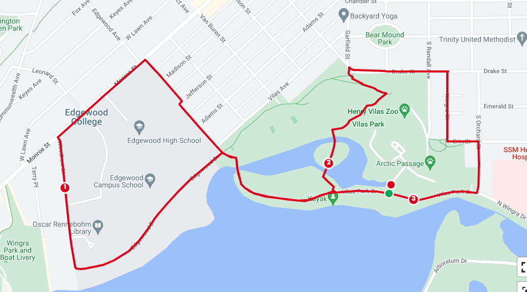 Run Wild 5k Course Map